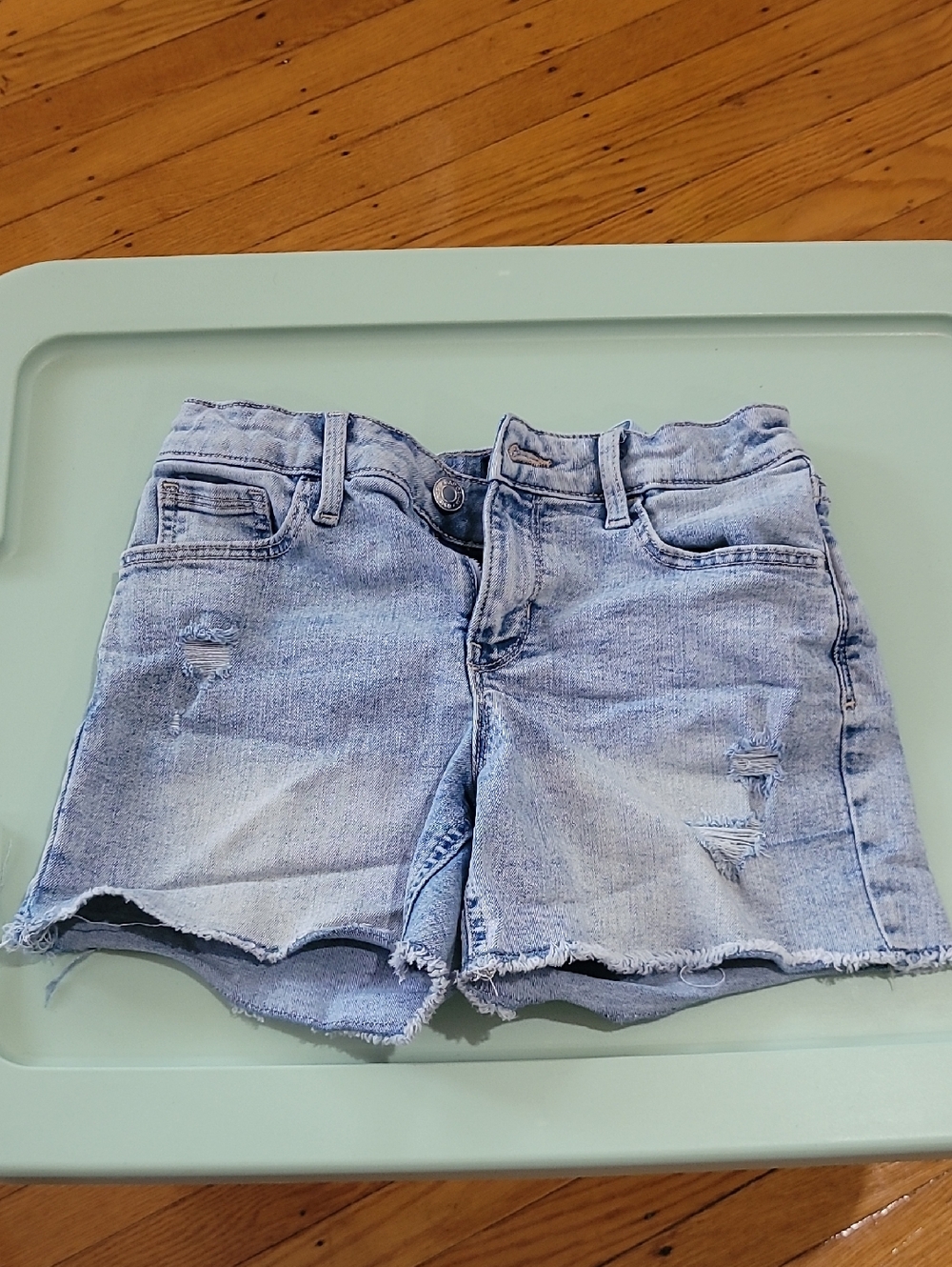 GAP Light Blue Stretch Denim Midi Shorts